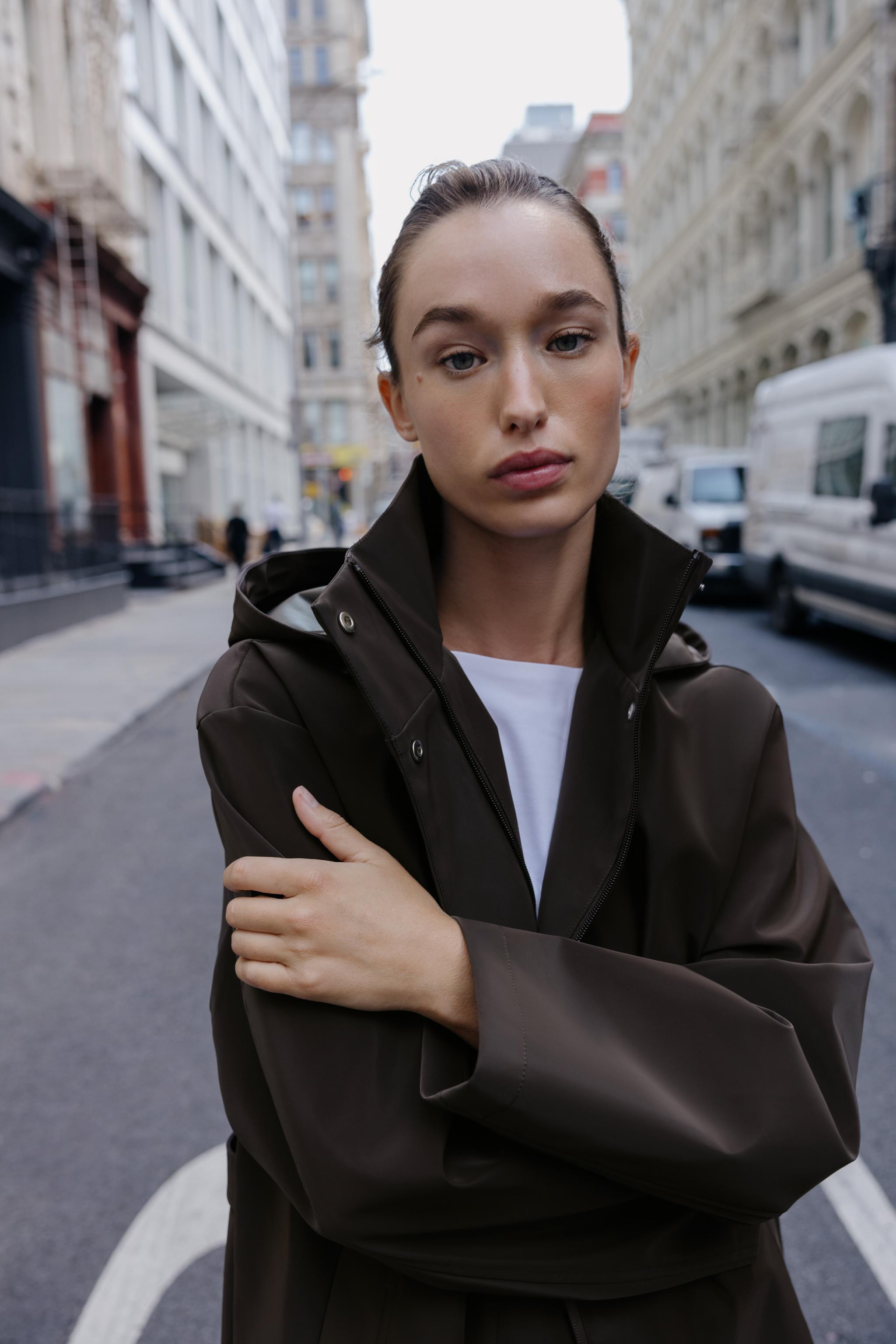 RUBBERIZED HOODED RAINCOAT | Zara US