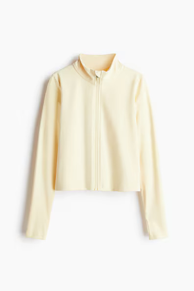 H & M - Sports jacket with SoftMove - Yellow | H&M (UK, MY, IN, SG, PH, TW, HK)