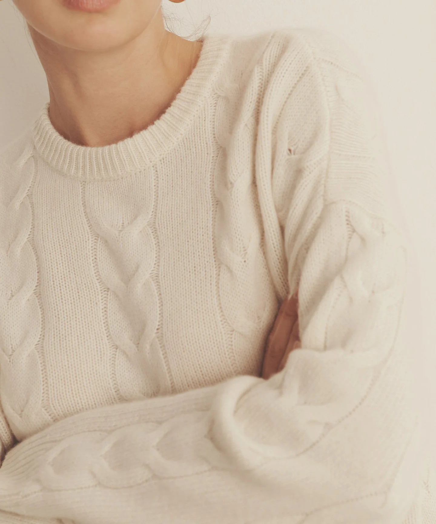 Luxe Cashmere Cable Crewneck | NAADAM