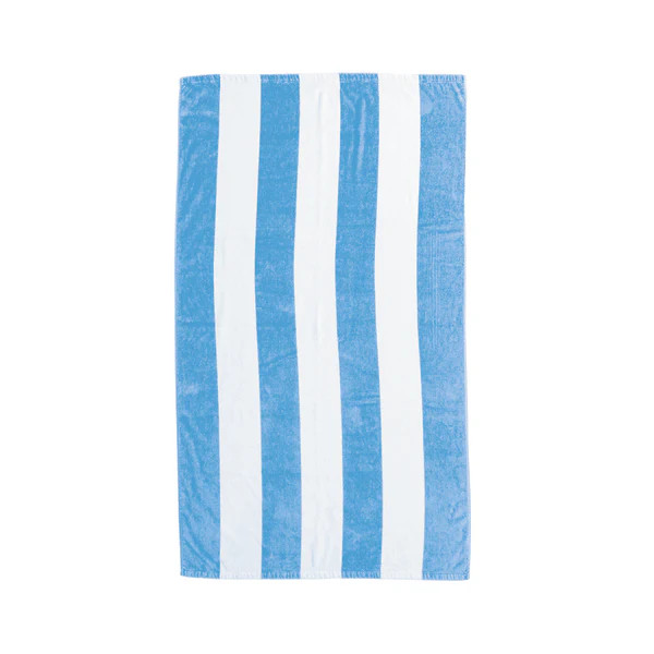 Cabana Beach Towel Blue Striped, 65" Long | FUNBOY