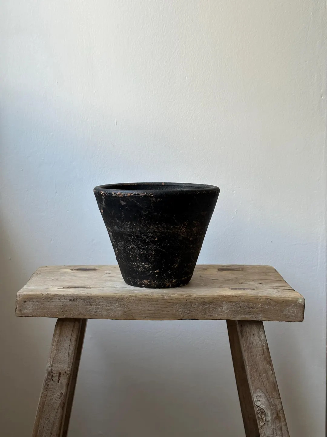 Vintage Black Terracotta Pot, Vintage Wabi Sabi Vase, Antique Rustic Vessel, Vintage Clay Pot, Ur... | Etsy (US)