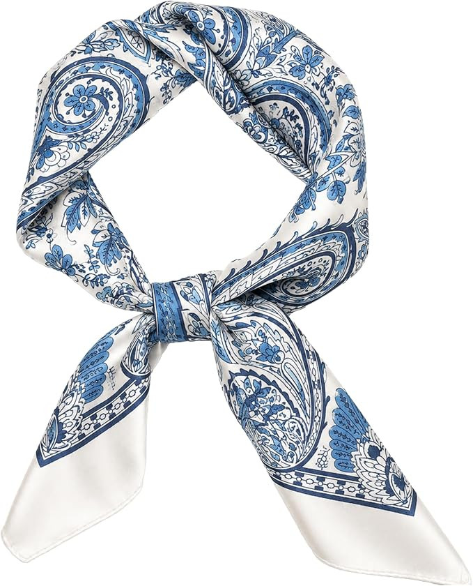 RIIQIICHY 27.5 Inch Women Head Scarf Silk Feel Square Hair Wrapping Neck Scarves Bandana Bag Acce... | Amazon (US)