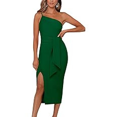 Prinbara Women Wedding Guest Dresses 2023 Summer One Shoulder Sleeveless Spaghetti Strap Party Co... | Amazon (US)