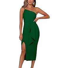 Prinbara Women Wedding Guest Dresses 2023 Summer One Shoulder Sleeveless Spaghetti Strap Party Co... | Amazon (US)