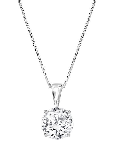 14K 3.00 ct. tw. Lab Grown Diamond Solitaire Pendant Necklace | Gilt & Gilt City