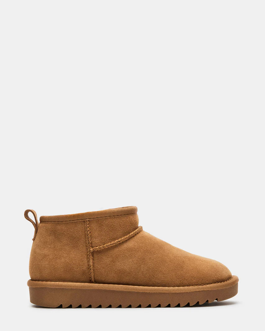 CABIN Tan Suede Faux Fur Lined Bootie | Women's Booties | Steve Madden (US)