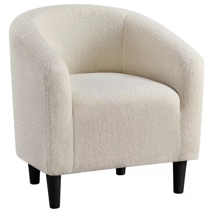 Yaheetech Accent Barrel Chair Upholstered Arm Chair Boucle Club Chair | Target