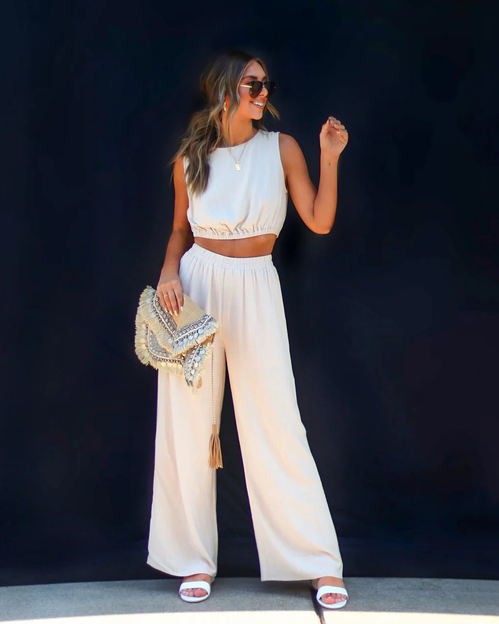 Adella Pocketed Wide Leg Pants | VICI