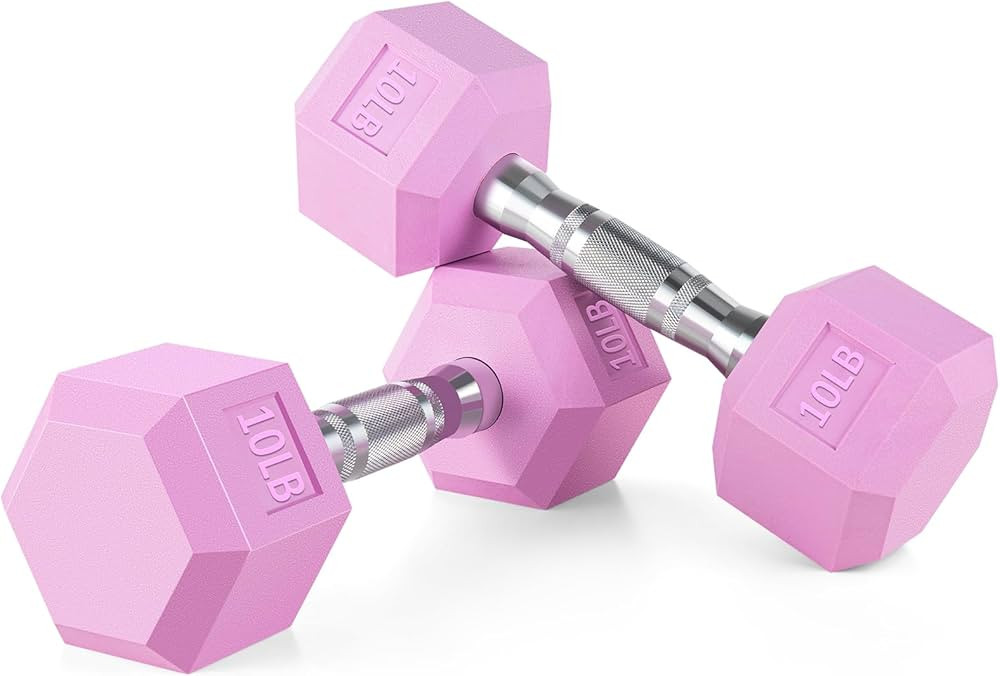 Portzon Weights Dumbbells Pink Colors Compatible with Set of 2 Neoprene/Rubber Dumbbells,1-15 LB,... | Amazon (US)