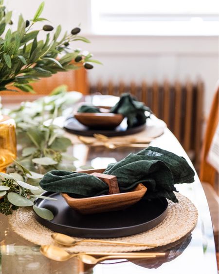 A lovely table setting for anytime of year.  Green is a great neutral that can used in spring, fall or winter.

#LTKstyletip #LTKhome
