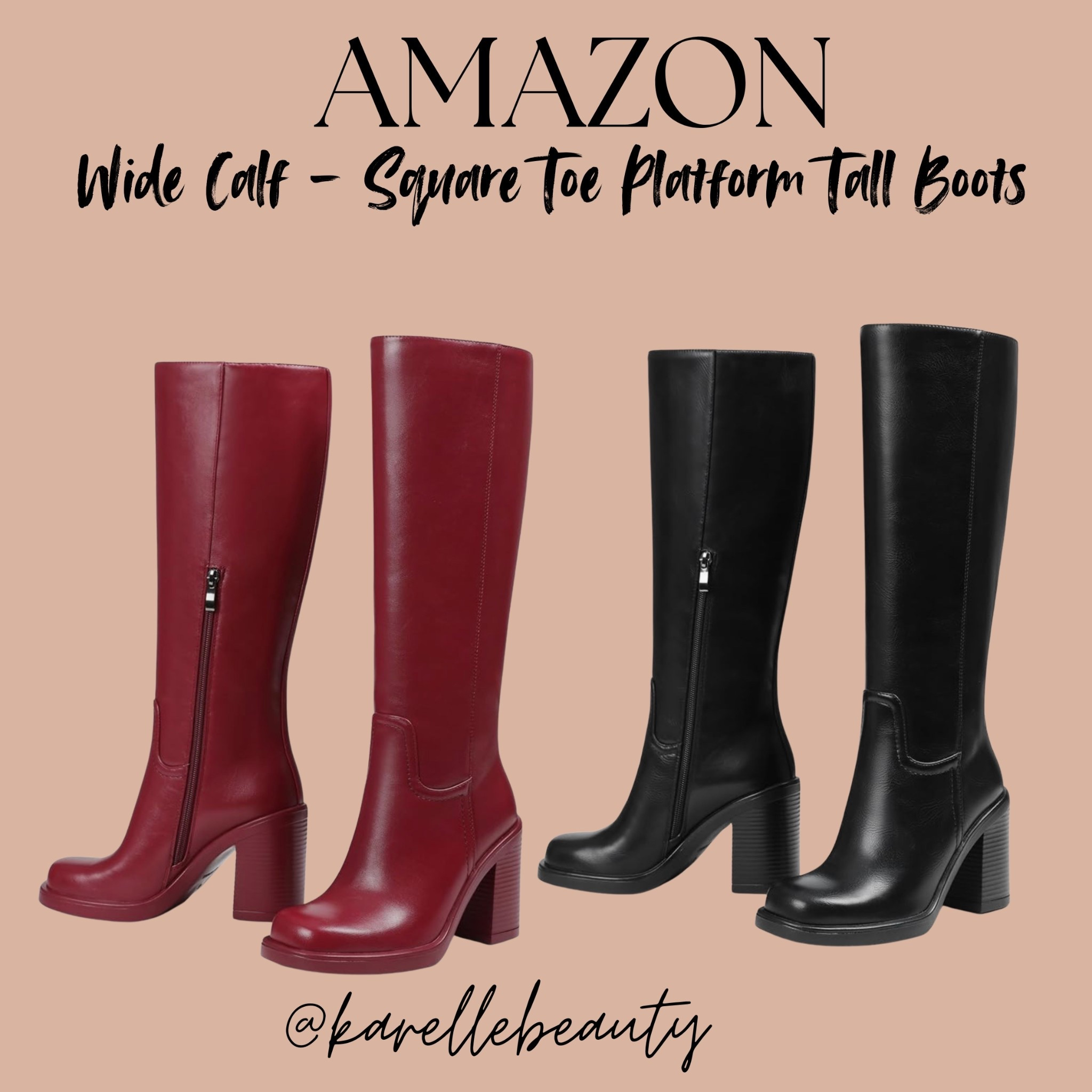 Wide Calf - Square Toe Platform Tall Boots. 

#LTKFindsUnder100 #LTKShoeCrush #LTKSeasonal