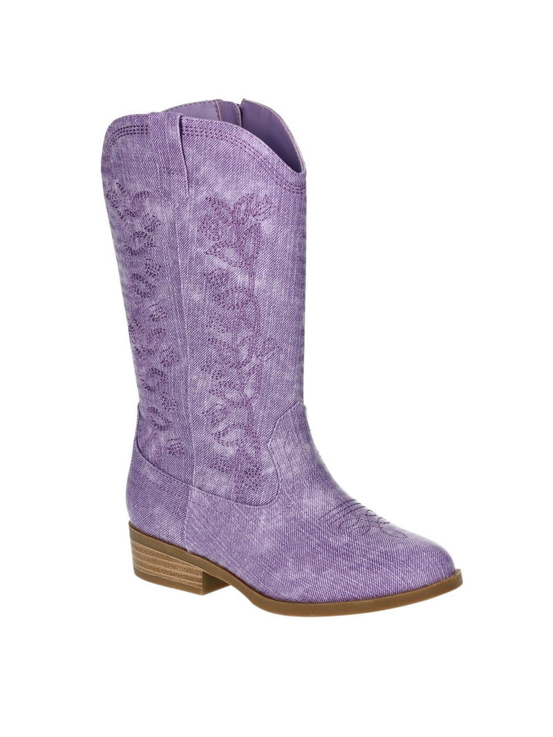 Wonder Nation Little and Big Girls' Color Denim Western Cowgirl Boots | Walmart (US)