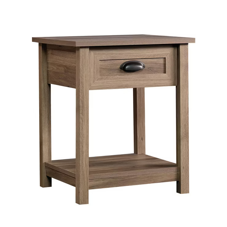 County Line Side Table, Nightstand with Drawer & Open Shelf - Salt Oak | Target