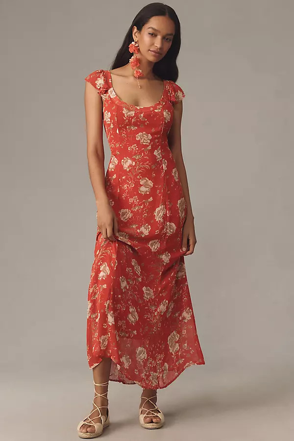 By Anthropologie Scoop-Neck A-Line Slip Maxi Dress | Anthropologie (US)