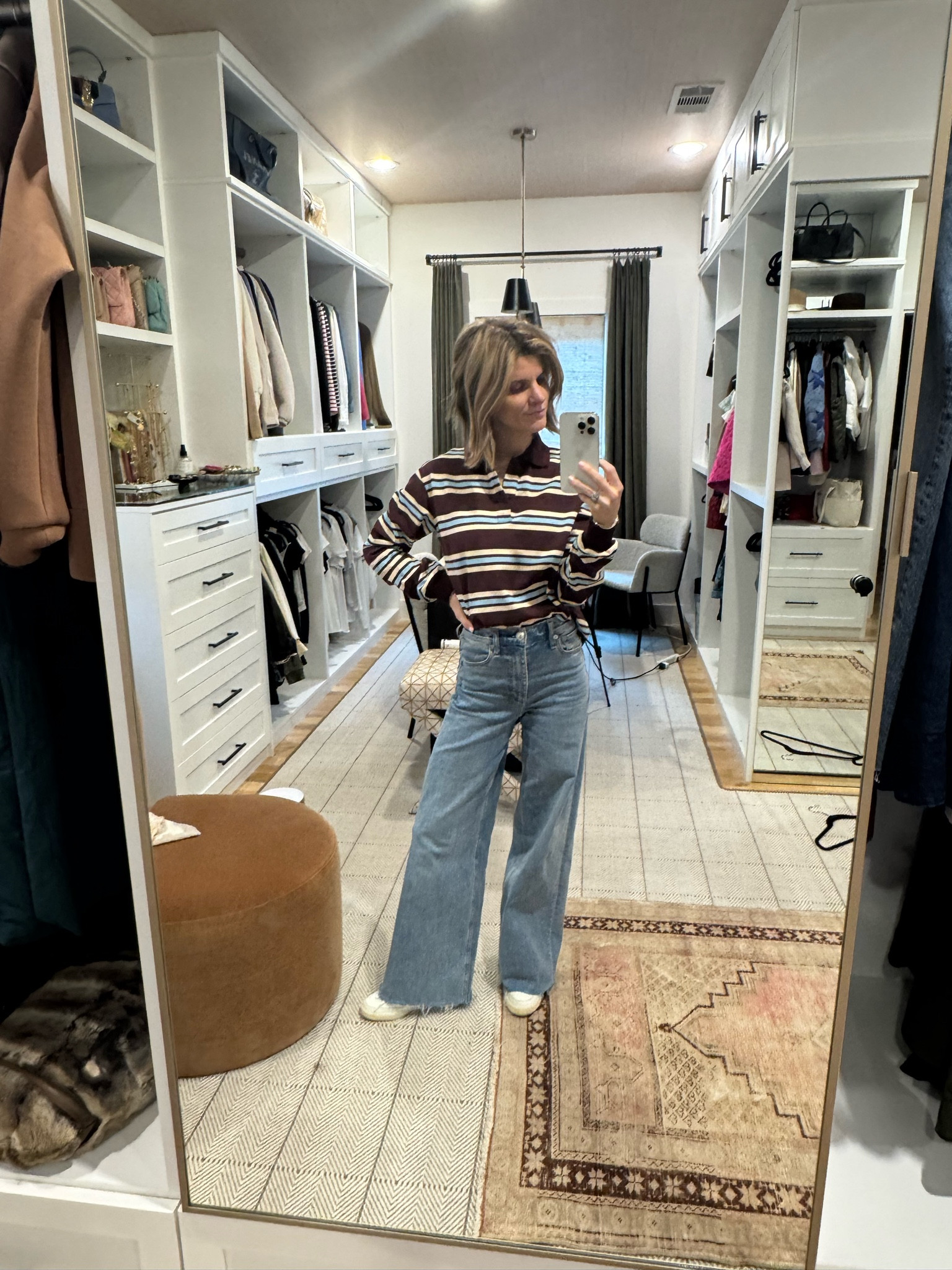 Wearing XS in top and cut jeans to length (size down)!