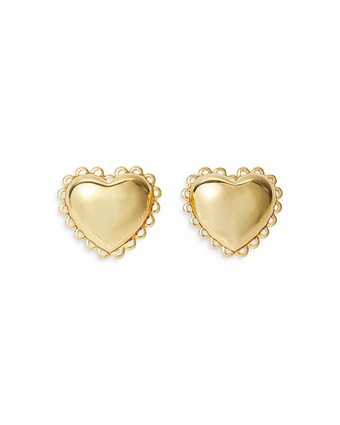 Lace Trim Heart Button Clip-On Earrings in 14K Gold Plated | Bloomingdale's (US)
