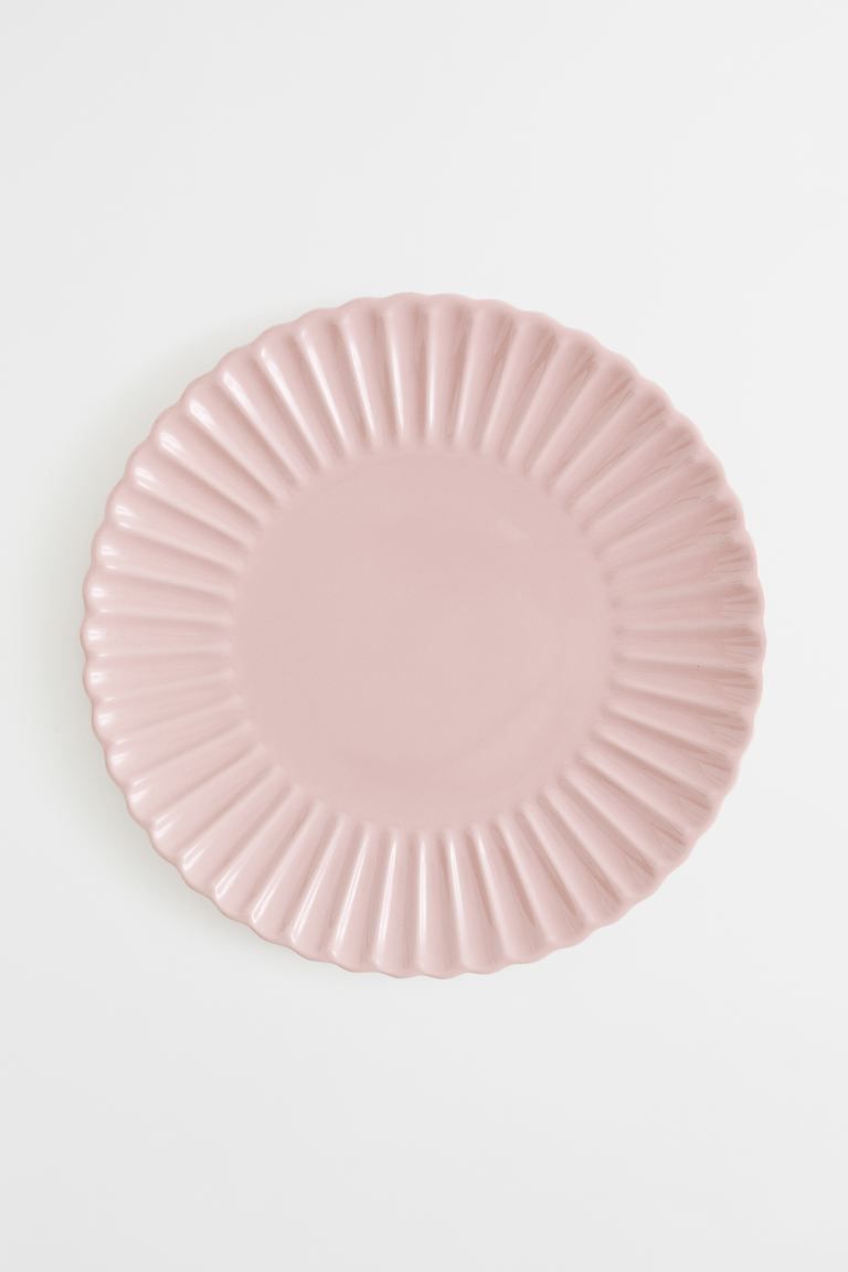 New ArrivalPlate in glazed stoneware with a fluted rim. Diameter 11 in.Weight200 gCompositionSton... | H&M (US + CA)