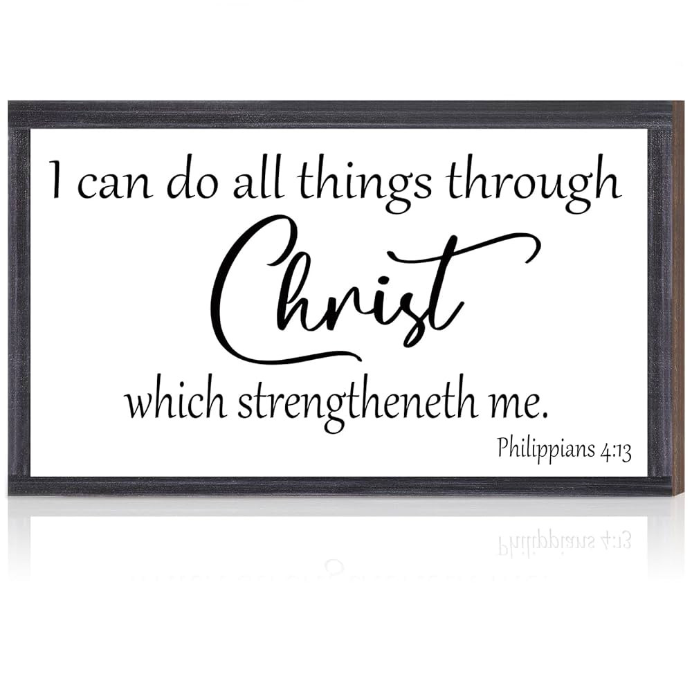 Inspirational Wooden Hanging Wall Plaque Christian Wall Art Teacher Appreciation Gift I Can Do Al... | Amazon (US)