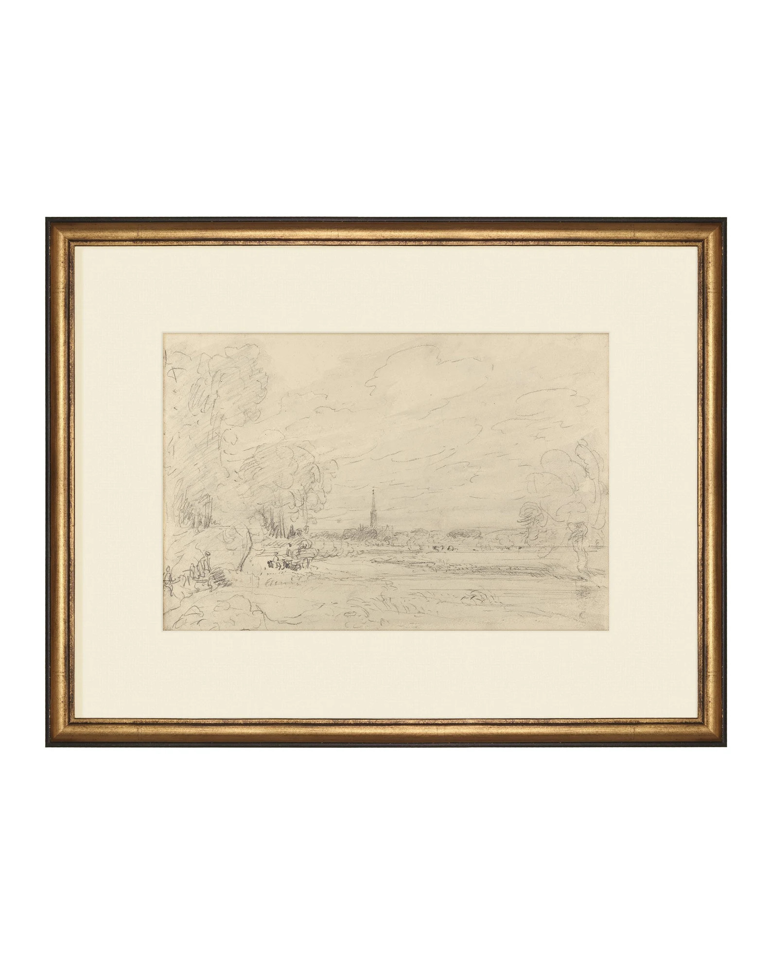 FRAMED Promenade Drawing III. Antique Landscape Framed Prints. Landscape Sketches Black and White... | Etsy (US)