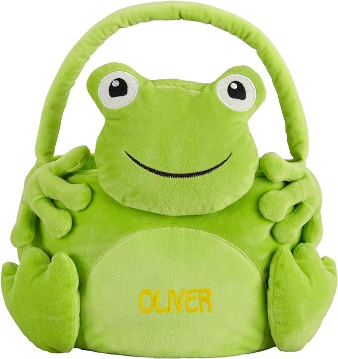 Let's Make Memories Personalized Big Fluffy Feet Easter Basket - Plush - Frog - Without Candy | Amazon (US)