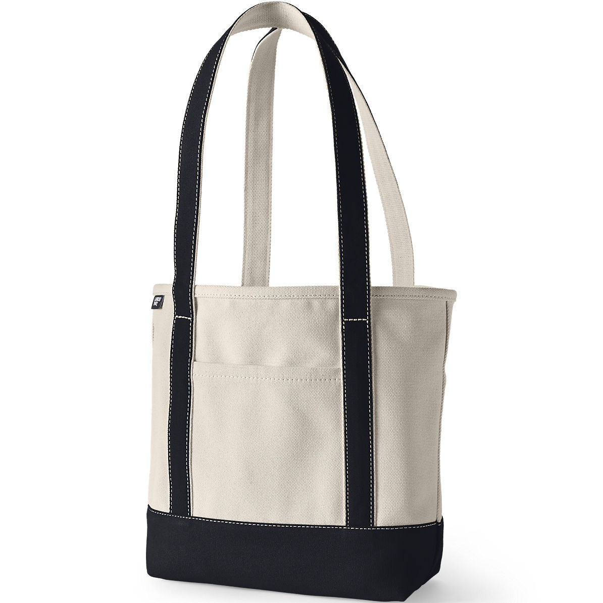 Medium Natural 5 Pocket Open Top Long Handle Canvas Tote Bag | Lands' End (US)