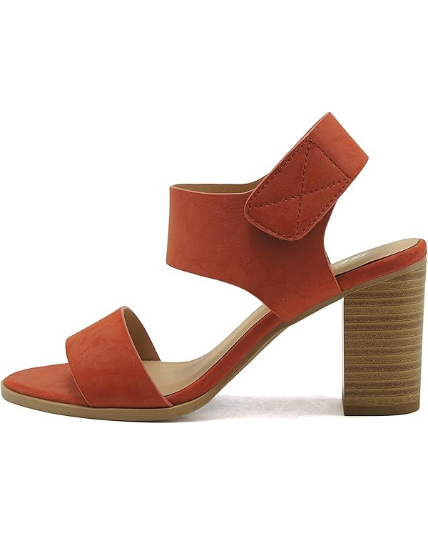 Soda WAIT-A ~ Women Open Round Toe Chunky Heel Ankle Strap High Heel Dress Sandals | Amazon (US)