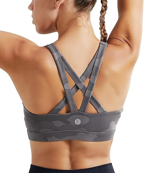 RUNNING GIRL Sports Bra for Women, Criss-Cross Back Padded Strappy Sports Bras Medium Support Yog... | Amazon (US)