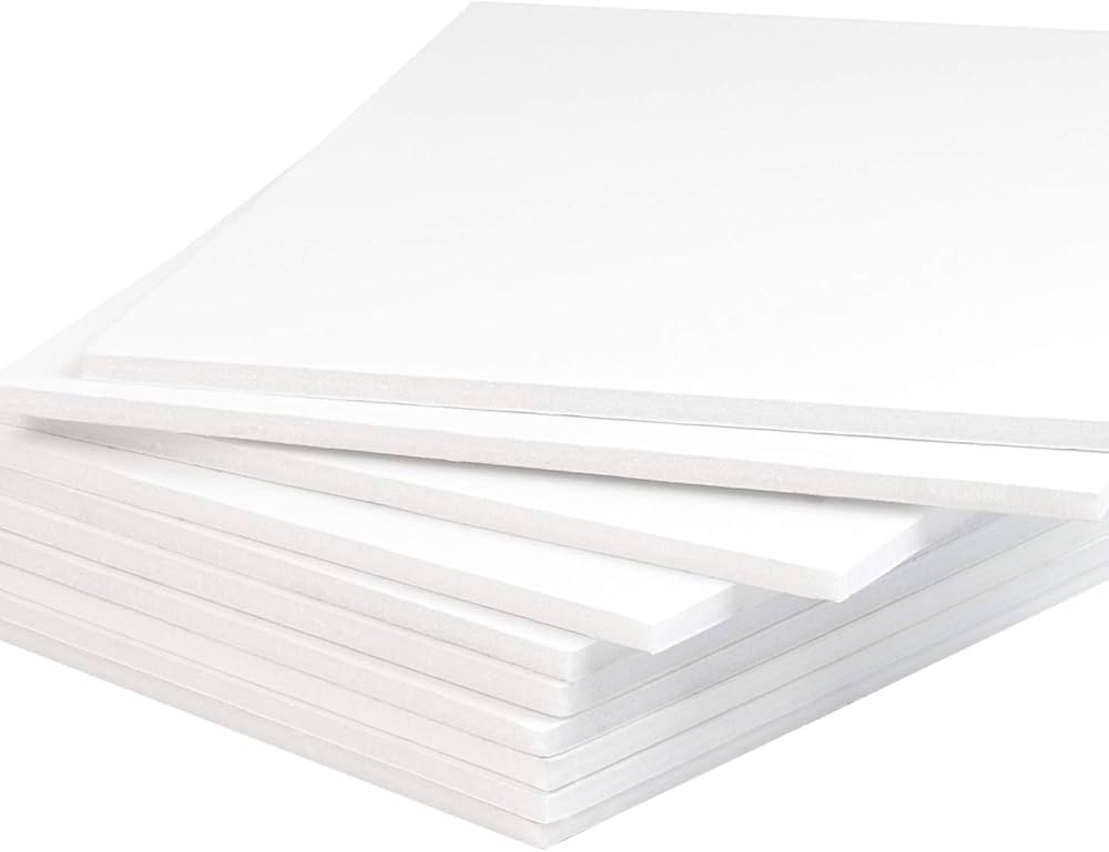 MBC MAT BOARD CENTER, Pack of 10 1/8" White Foam Boards (8x10, White) | Amazon (US)