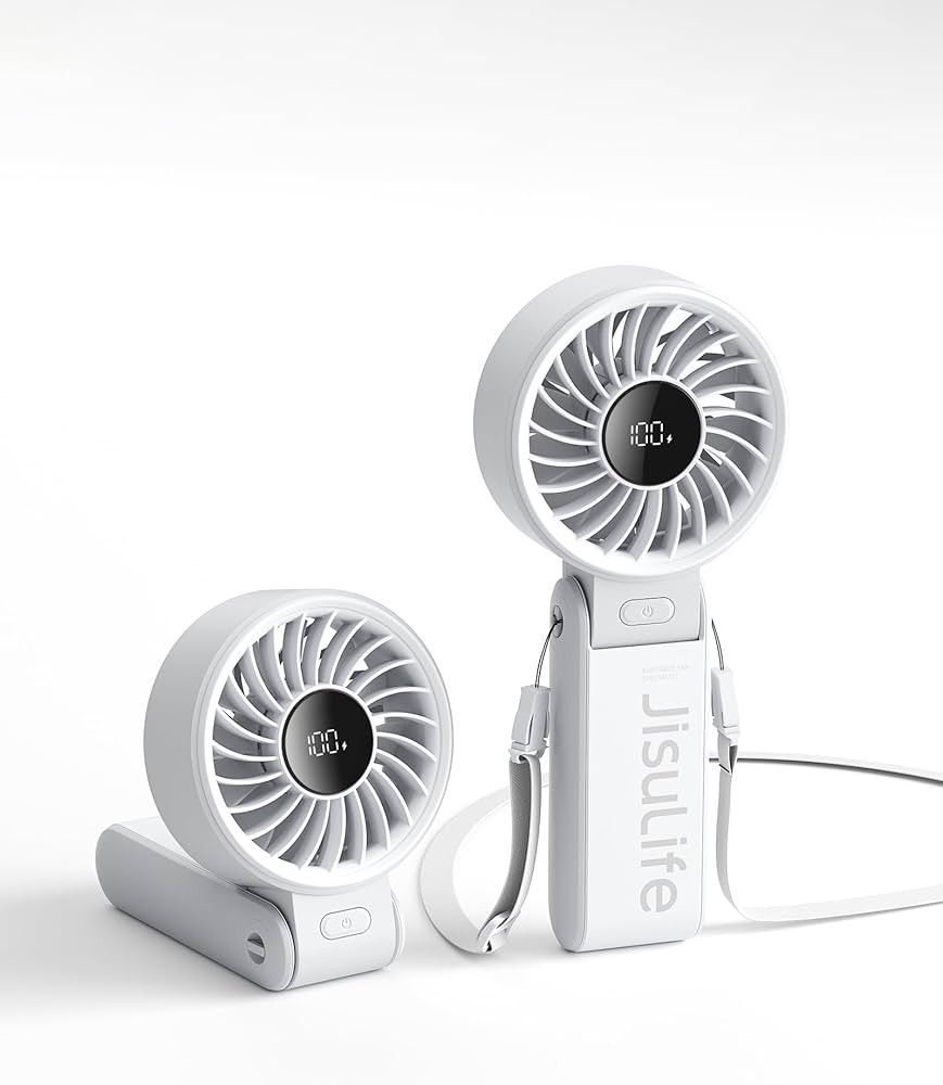 JISULIFE Handheld Fan Life7 \u2013 Ultimate Flexibility: Wide & Strong Airflow, 19.5H Max Cooling... | Amazon (US)
