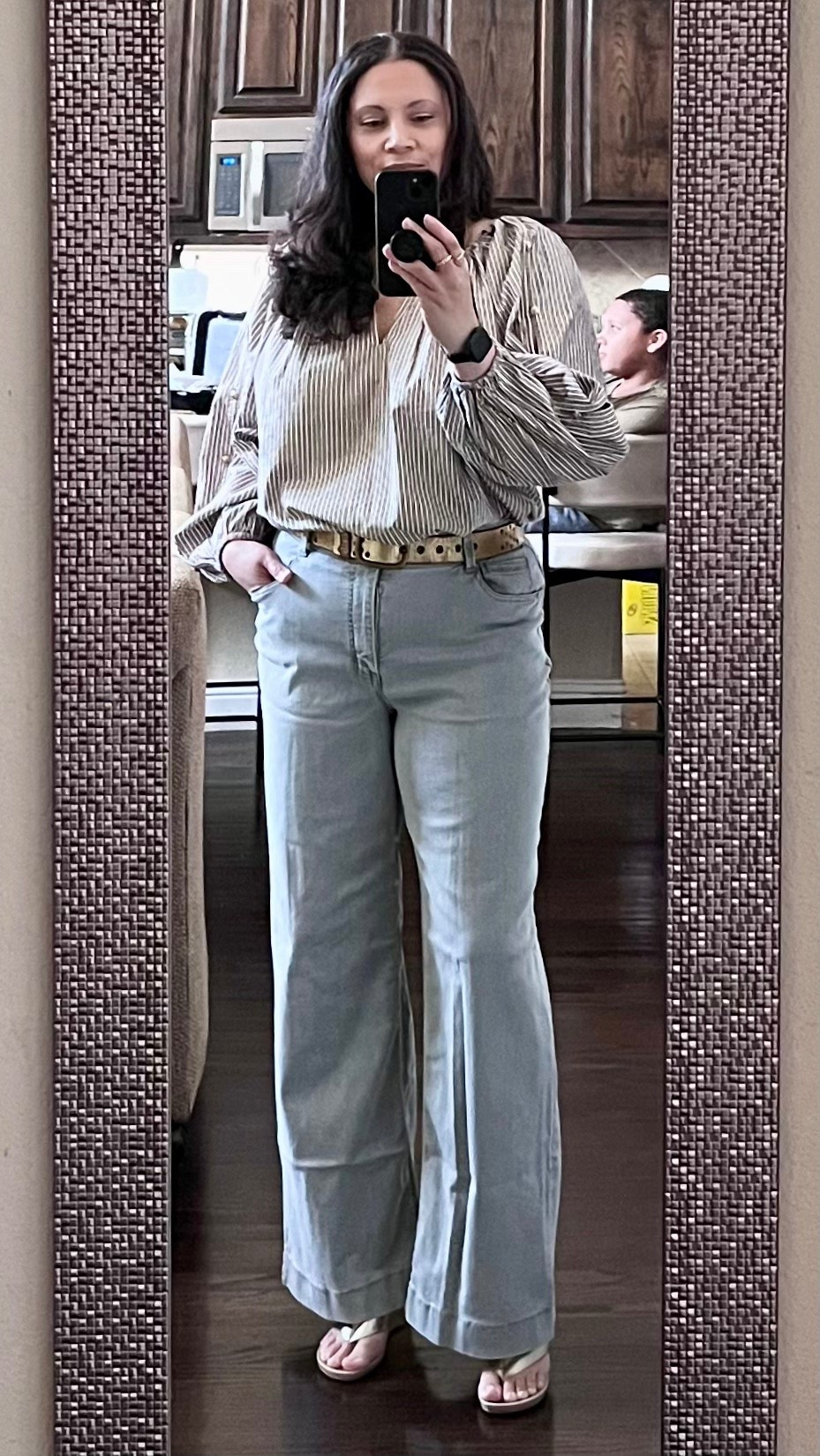 Should’ve steamed my jeans but oh well. Wore this to Bingo Loco and had so much fun.

Love this metallic striped top - size medium so runs very large.

#LTKMidsize #LTKSaleAlert #LTKOver40