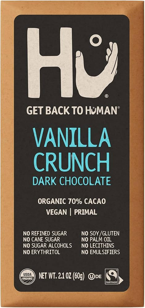 Hu Vanilla Crunch Dark Chocolate Bar, 2.1 Ounce Bar, 1 Count | Amazon (US)