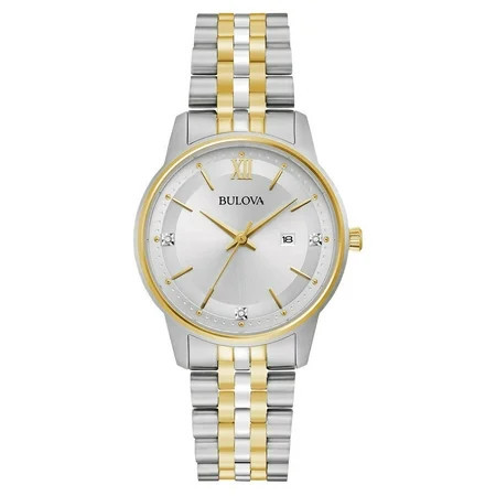 Bulova Women s Two-tone Stainless Diamond Dial Watch - 98P197 | Walmart (US)