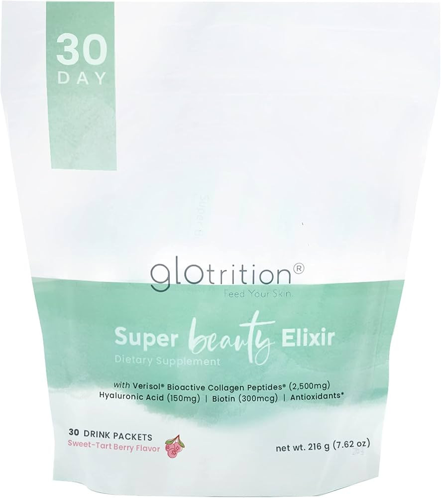 Glotrition Super Beauty Elixir - Collagen Peptides Skincare Drink Packets with Vitamin C, Hyaluro... | Amazon (US)