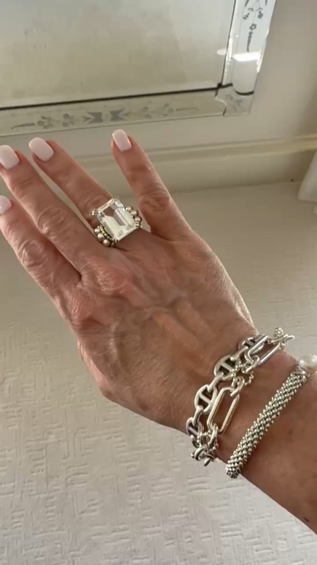 I wanted to share more detail on the jewelry I featured in the reel from LAGOS.

Large emerald cut white topaz ring with gold accents
Silver link bracelet
Ultramarine, ceramic and diamond hoop earrings
Ultramarine single station diamond caviar bracelet
6 mm silver x pearl caviar bracelet

LAGOS fine jewelry designs elevate everyday! The beauty and craftsmanship of LAGOS jewelry make it the perfect gift for Graduation, Milestones and Mother’s Day. #ad 

#LTKStyleTip #LTKOver40 #LTKSeasonal