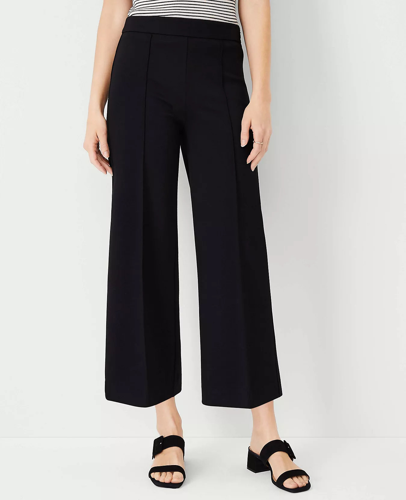 The Side Zip Wide Leg Crop Pant | Ann Taylor (US)
