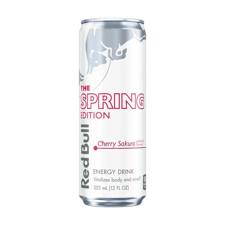 Red Bull Spring Edition Energy Drink, Cherry Sakura, 12 Fl Oz Can, 114mg Caffeine | Walmart (US)