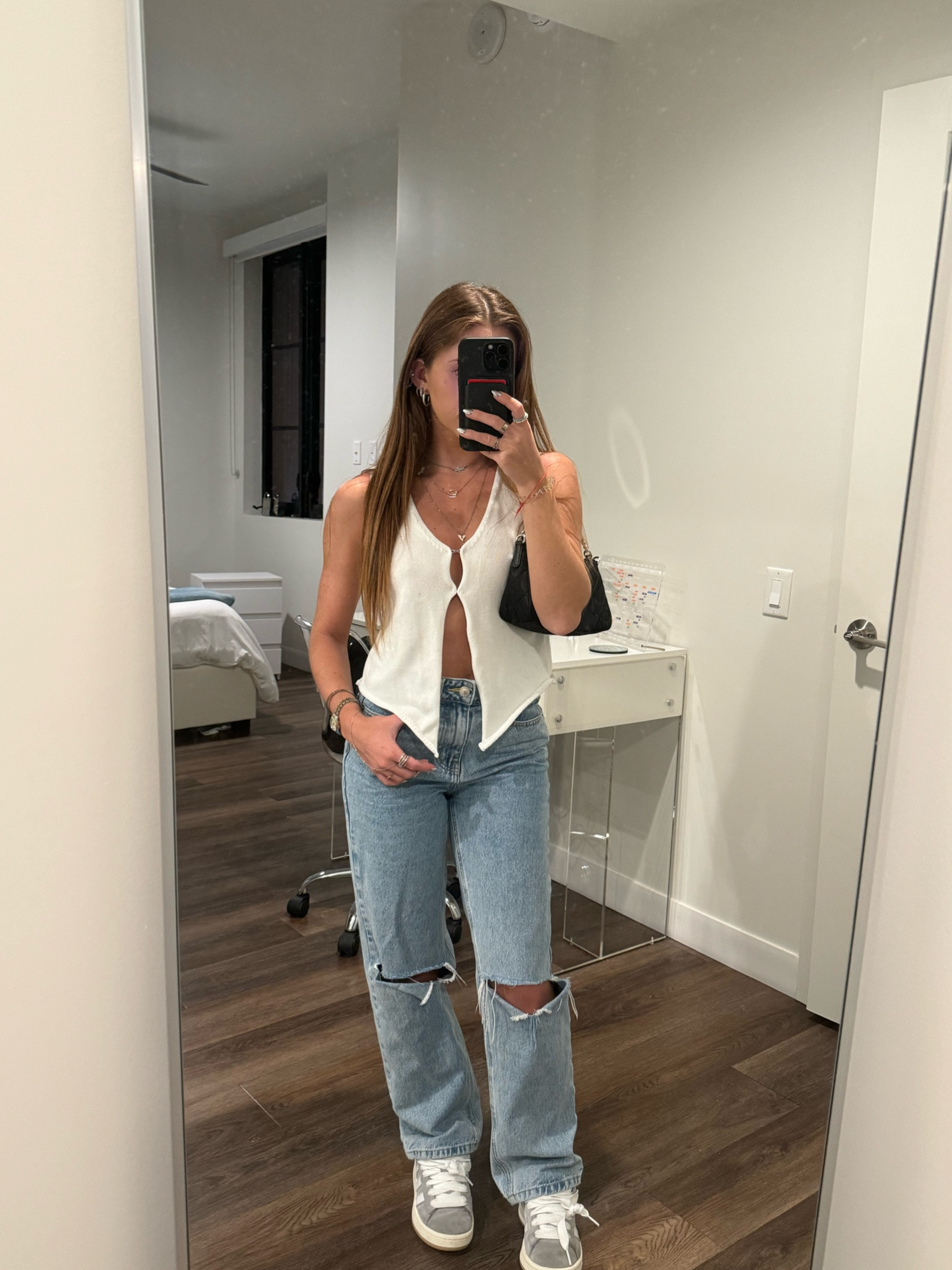 another go-to for girls’ din!! super cute and easy 🥂💗👯‍♀️ can definitely be dressed up with some heels or worn more casual as pictured! ive also worn the top with a skirt for fun day time look! bag is prada 🥰#LTKfindsunder100 #LTKbeauty

#LTKSeasonal