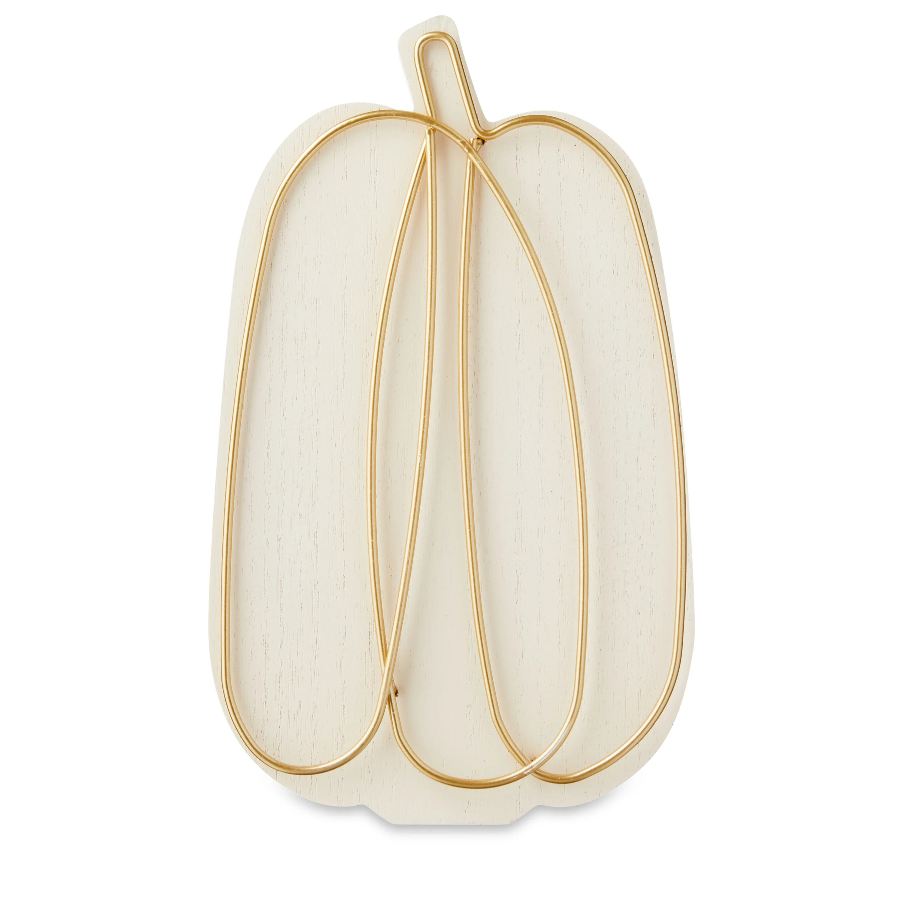 Harvest Tall Cream Pumpkin with Gold Wire Overlay Tabletop Decor, by Way To Celebrate - Walmart.c... | Walmart (US)