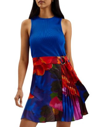 Ted Baker Sandiyy Printed Pleated Mini Dress With Knit  | Bloomingdale's Women | Bloomingdale's (US)