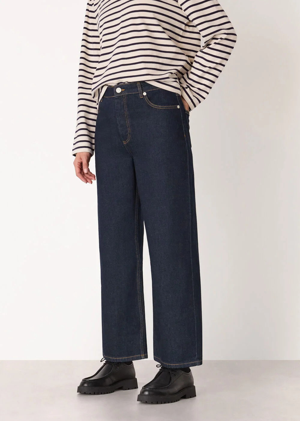Dark Denim Straight Ankle Length Jean | WHISTLES | Whistles UK | | Whistles
