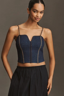 Pilcro Crop Corset Sweater Tank Top | Anthropologie (US)