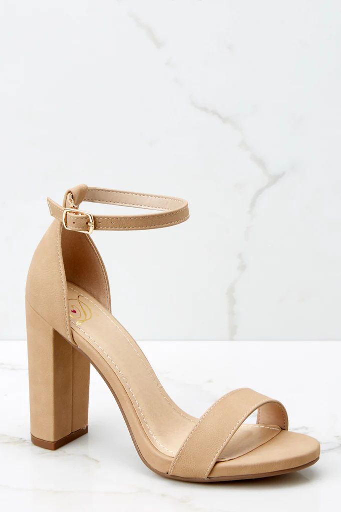 Never Grow Up Tan Ankle Strap Heels | Red Dress 