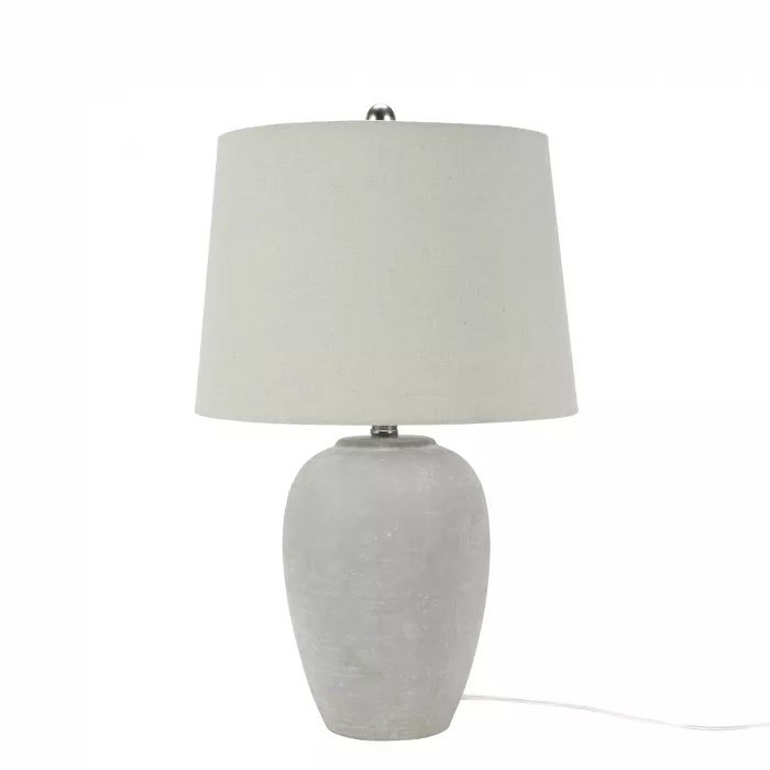 23" Grey Unglazed Ceramic Urn Table Lamp - Nourison | Target