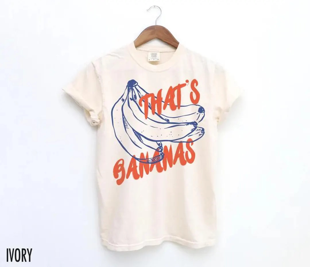 That's Bananas Retro Graphic Tee – Comfort Colors® Unisex T-Shirt | Etsy (US)