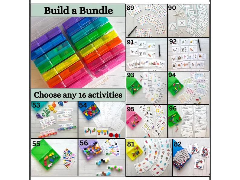 Build a Bundle- 16 Task Box Learning Activity Sets and Carrying Case- Preschool, Kindergarten, 1s... | Etsy (Global)