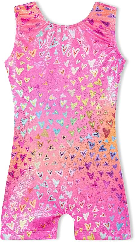 Domusgo Gymnastics Leotards for Girls Sparkly One-Piece Pro Kids Unitard Biketards with Shorts | Amazon (US)