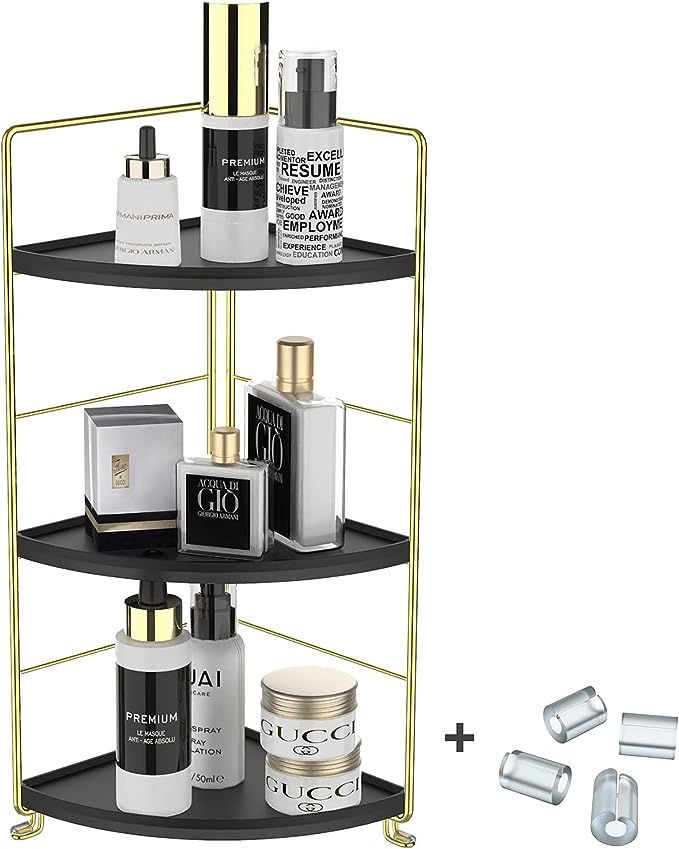 JANUS LiANG 3-Tier Spice Rack Corner Storage Shelf Makeup Organizer Stackable Cosmetic Holder Sta... | Amazon (US)