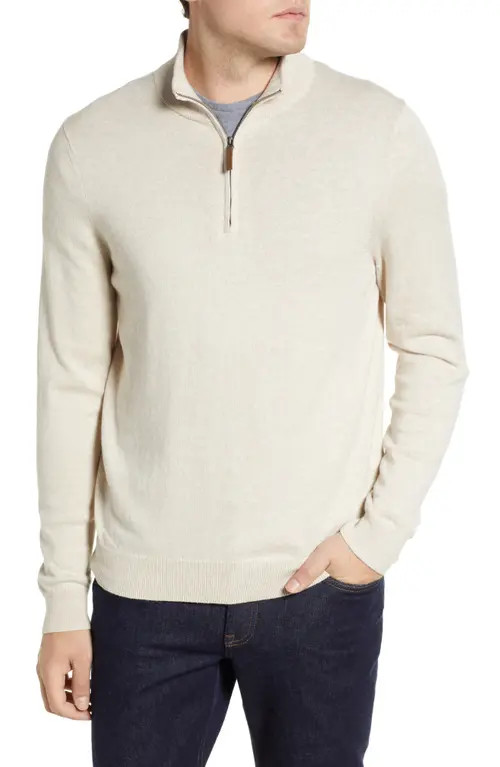 Half Zip Cotton & Cashmere Pullover Sweater | Nordstrom