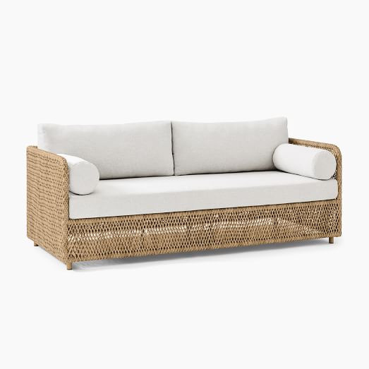 Coastal Wicker Outdoor Sofa (76"–86") | West Elm (US)