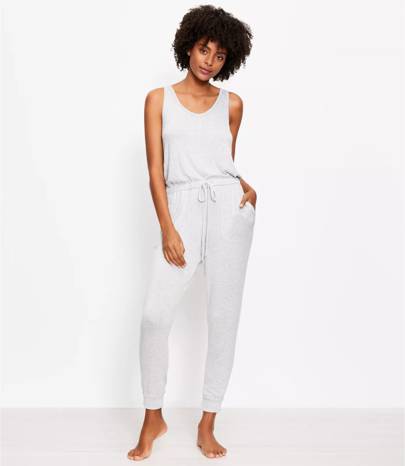 Heathered Pajama Romper | LOFT | LOFT